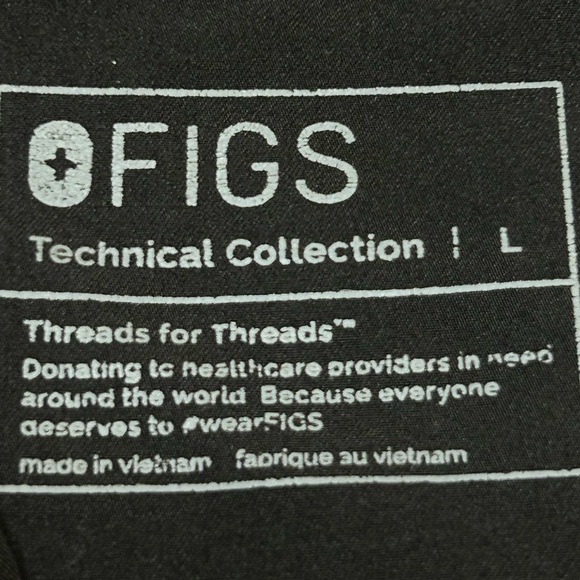 Figs Catarina One Pocket Scrub Top Technical Collection Size Large Black - Picture 4 of 12